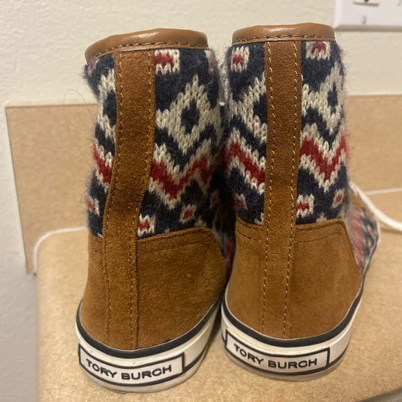 Tory Burch Noah Aztek Print High Top Sneakers Size 7 - Picture 3 of 4